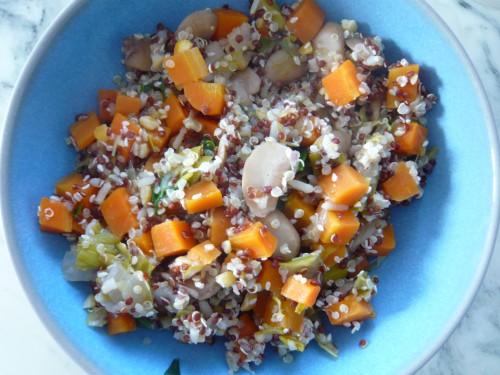 quinori,quinoa,salade d'hiver,salade de céréales,déjeuner rapide,légumes d'hiver,repas facile,cuisine du placard